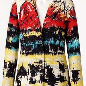 Berek Abstract Art Print Blazer Jacket Multicolor Women’s Medium NWT